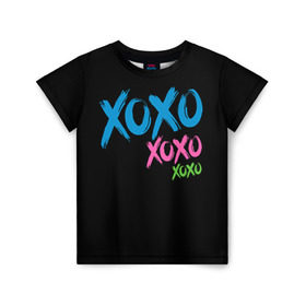 Детская футболка 3D с принтом Хо-хо-хо в Курске, 100% гипоаллергенный полиэфир | прямой крой, круглый вырез горловины, длина до линии бедер, чуть спущенное плечо, ткань немного тянется | светящиеся | флуоресцентный | флюр | флюровый