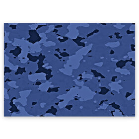 Поздравительная открытка с принтом Камуфляж ночь! в Курске, 100% бумага | плотность бумаги 280 г/м2, матовая, на обратной стороне линовка и место для марки
 | армейский | синий | темный