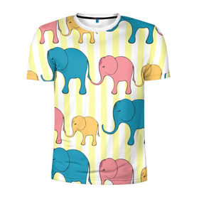 Мужская футболка 3D спортивная с принтом Слоники в Курске, 100% полиэстер с улучшенными характеристиками | приталенный силуэт, круглая горловина, широкие плечи, сужается к линии бедра | elephant | hipster | индия | йога | слон | хипстер