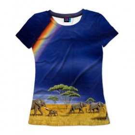 Женская футболка 3D с принтом Мир в Курске, 100% полиэфир ( синтетическое хлопкоподобное полотно) | прямой крой, круглый вырез горловины, длина до линии бедер | elephant | hipster | индия | йога | слон | хипстер