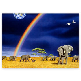 Поздравительная открытка с принтом Мир в Курске, 100% бумага | плотность бумаги 280 г/м2, матовая, на обратной стороне линовка и место для марки
 | elephant | hipster | индия | йога | слон | хипстер