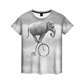 Женская футболка 3D с принтом Hipster Bike в Курске, 100% полиэфир ( синтетическое хлопкоподобное полотно) | прямой крой, круглый вырез горловины, длина до линии бедер | elephant | hipster | индия | йога | слон | хипстер