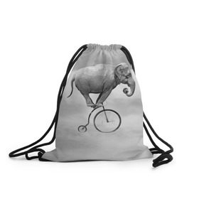 Рюкзак-мешок 3D с принтом Hipster Bike в Курске, 100% полиэстер | плотность ткани — 200 г/м2, размер — 35 х 45 см; лямки — толстые шнурки, застежка на шнуровке, без карманов и подкладки | elephant | hipster | индия | йога | слон | хипстер