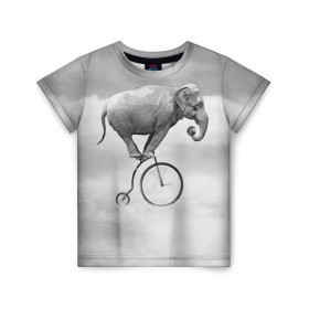 Детская футболка 3D с принтом Hipster Bike в Курске, 100% гипоаллергенный полиэфир | прямой крой, круглый вырез горловины, длина до линии бедер, чуть спущенное плечо, ткань немного тянется | elephant | hipster | индия | йога | слон | хипстер