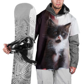 Накидка на куртку 3D с принтом Черно - белый котенок в Курске, 100% полиэстер |  | Тематика изображения на принте: грустный | добрый | животное | киса | киска кися | кот | котенок | котэ | кошка | лапа | лапка | ласковый | милый | моська | мурлыка | смешной | унылый | усатый | шерсть