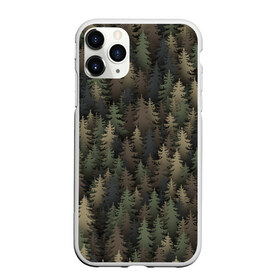 Чехол для iPhone 11 Pro матовый с принтом Лесной камуфляж в Курске, Силикон |  | ёлка | ель | ельник | лес | милитари | охота | природа | хаки