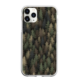 Чехол для iPhone 11 Pro Max матовый с принтом Лесной камуфляж в Курске, Силикон |  | ёлка | ель | ельник | лес | милитари | охота | природа | хаки