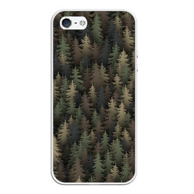 Чехол для iPhone 5/5S матовый с принтом Лесной камуфляж в Курске, Силикон | Область печати: задняя сторона чехла, без боковых панелей | ёлка | ель | ельник | лес | милитари | охота | природа | хаки