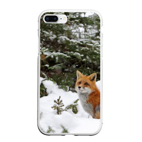 Чехол для iPhone 7Plus/8 Plus матовый с принтом Лиса в зимнем лесу в Курске, Силикон | Область печати: задняя сторона чехла, без боковых панелей | fox | животное | зверь | красивая | лес | лис | лиса | лисенок | лисица | лисичка | мех | патрикеевна | песец | плутовка | прикольная | природа | рыжая | рыжий цвет | сказка | хвост | хитрая | хищник