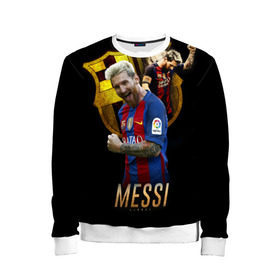 Детский свитшот 3D с принтом Messi в Курске, 100% полиэстер | свободная посадка, прямой крой, мягкая тканевая резинка на рукавах и понизу свитшота | barcelona | lionel  messi | messi | барса | барселона | лионель месси | футбол | футбольный  клуб барселона