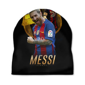 Шапка 3D с принтом Messi в Курске, 100% полиэстер | универсальный размер, печать по всей поверхности изделия | Тематика изображения на принте: barcelona | lionel  messi | messi | барса | барселона | лионель месси | футбол | футбольный  клуб барселона