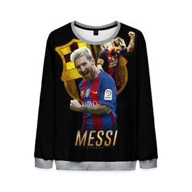 Мужской свитшот 3D с принтом Messi в Курске, 100% полиэстер с мягким внутренним слоем | круглый вырез горловины, мягкая резинка на манжетах и поясе, свободная посадка по фигуре | barcelona | lionel  messi | messi | барса | барселона | лионель месси | футбол | футбольный  клуб барселона