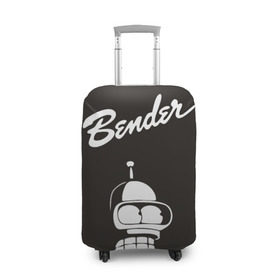 Чехол для чемодана 3D с принтом Бендер в Курске, 86% полиэфир, 14% спандекс | двустороннее нанесение принта, прорези для ручек и колес | Тематика изображения на принте: bender | futurama | бендер | футурама