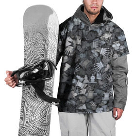 Накидка на куртку 3D с принтом Шахмотный камуфляж в Курске, 100% полиэстер |  | игры | конь | королева | король | ладья пешка | милитари | настолки | настольные | слон | ферзь | фигуры | шахматы