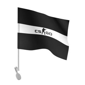 Флаг для автомобиля с принтом CS GO черно-белый в Курске, 100% полиэстер | Размер: 30*21 см | cs go | контер страйк | контра