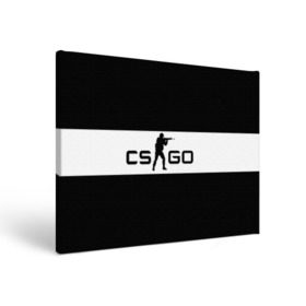 Холст прямоугольный с принтом CS GO черно-белый в Курске, 100% ПВХ |  | cs go | контер страйк | контра