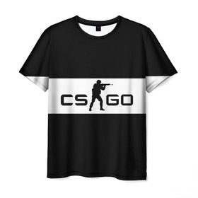 Мужская футболка 3D с принтом CS GO черно-белый в Курске, 100% полиэфир | прямой крой, круглый вырез горловины, длина до линии бедер | cs go | контер страйк | контра