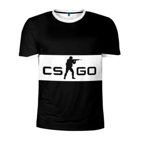 Мужская футболка 3D спортивная с принтом CS GO черно-белый в Курске, 100% полиэстер с улучшенными характеристиками | приталенный силуэт, круглая горловина, широкие плечи, сужается к линии бедра | cs go | контер страйк | контра