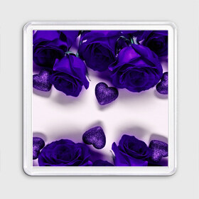 Магнит 55*55 с принтом Фиолетовые розы в Курске, Пластик | Размер: 65*65 мм; Размер печати: 55*55 мм | Тематика изображения на принте: flower | весна | красивые цветы | лето | природа | цветок | цветочки | цветы