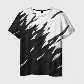 Мужская футболка 3D с принтом Black & white в Курске, 100% полиэфир | прямой крой, круглый вырез горловины, длина до линии бедер | black | white | белый | переход | черный