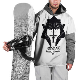 Накидка на куртку 3D с принтом HUSKAR в Курске, 100% полиэстер |  | carry | dota 2 | huskar | sacred warrior | арт | воин | керри | прикольные | тролль | черно белые