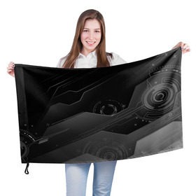 Флаг 3D с принтом Tehnology future в Курске, 100% полиэстер | плотность ткани — 95 г/м2, размер — 67 х 109 см. Принт наносится с одной стороны | hi tech | technolog | technology | компьютер | микросхема