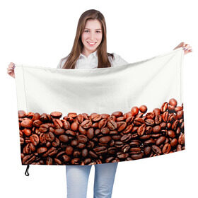 Флаг 3D с принтом coffee в Курске, 100% полиэстер | плотность ткани — 95 г/м2, размер — 67 х 109 см. Принт наносится с одной стороны | 3d | beans | coffee | еда | зерна | кофе | напиток | природа | текстуры