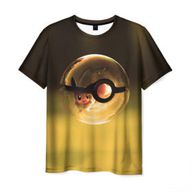 Мужская футболка 3D с принтом Покебол в Курске, 100% полиэфир | прямой крой, круглый вырез горловины, длина до линии бедер | pikachu | pokemon | пикачу | покемон | сквиртл