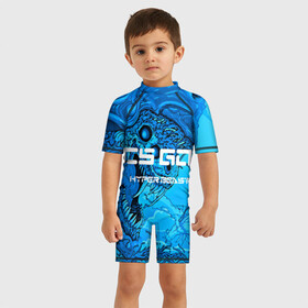 Детский купальный костюм 3D с принтом CS GO:Hyper beast(cold style) в Курске, Полиэстер 85%, Спандекс 15% | застежка на молнии на спине | hyper beast | кс го | скоростной зверь