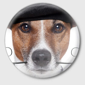 Значок с принтом Джек рассел - мексиканец в Курске,  металл | круглая форма, металлическая застежка в виде булавки | джек | любимец | пес | песик | питомец | рассел | собака | собаки | собачка | терьер