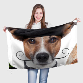 Флаг 3D с принтом Джек рассел - мексиканец в Курске, 100% полиэстер | плотность ткани — 95 г/м2, размер — 67 х 109 см. Принт наносится с одной стороны | джек | любимец | пес | песик | питомец | рассел | собака | собаки | собачка | терьер