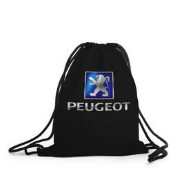 Рюкзак-мешок 3D с принтом Peugeot в Курске, 100% полиэстер | плотность ткани — 200 г/м2, размер — 35 х 45 см; лямки — толстые шнурки, застежка на шнуровке, без карманов и подкладки | brand | car | france | logo | peugeot | автомобиль | логотип | марка | франция