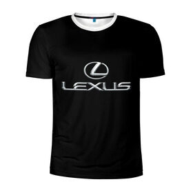 Мужская футболка 3D спортивная с принтом lexus в Курске, 100% полиэстер с улучшенными характеристиками | приталенный силуэт, круглая горловина, широкие плечи, сужается к линии бедра | Тематика изображения на принте: brand | car | japan | lexus | logo | toyota motor | автомобиль | лексус | логотип | марка | япония