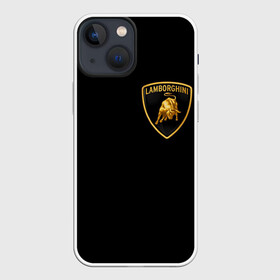 Чехол для iPhone 13 mini с принтом Lamborghini в Курске,  |  | Тематика изображения на принте: brand | car | italy | lamborghini | logo | автомобиль | италия | ламборджини | логотип | марка