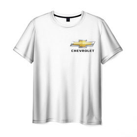 Мужская футболка 3D с принтом Chevrolet в Курске, 100% полиэфир | прямой крой, круглый вырез горловины, длина до линии бедер | brand | car | chevrolet | logo | usa | автомобиль | логотип | марка | сша | шевроле