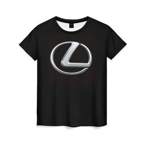 Женская футболка 3D с принтом Lexus в Курске, 100% полиэфир ( синтетическое хлопкоподобное полотно) | прямой крой, круглый вырез горловины, длина до линии бедер | Тематика изображения на принте: brand | car | japan | lexus | logo | toyota motor | автомобиль | лексус | логотип | марка | япония