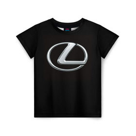 Детская футболка 3D с принтом Lexus в Курске, 100% гипоаллергенный полиэфир | прямой крой, круглый вырез горловины, длина до линии бедер, чуть спущенное плечо, ткань немного тянется | Тематика изображения на принте: brand | car | japan | lexus | logo | toyota motor | автомобиль | лексус | логотип | марка | япония