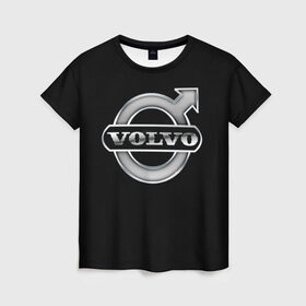 Женская футболка 3D с принтом Volvo в Курске, 100% полиэфир ( синтетическое хлопкоподобное полотно) | прямой крой, круглый вырез горловины, длина до линии бедер | Тематика изображения на принте: brand | car | logo | sweden | volvo | автомобиль | вольво | логотип | марка | швеция