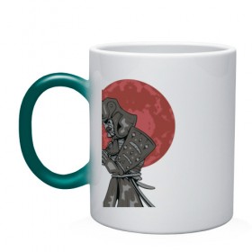 Кружка хамелеон с принтом Самурай в Курске, керамика | меняет цвет при нагревании, емкость 330 мл | воин | самурай | япония