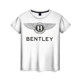 Женская футболка 3D с принтом Bentley в Курске, 100% полиэфир ( синтетическое хлопкоподобное полотно) | прямой крой, круглый вырез горловины, длина до линии бедер | bentley | brand | britain | car | elite | expensive | limited | logo | mtorz | автомобиль | британия | бэнтли | дорогой | лимитед | логотип | марка | мторз | элитный