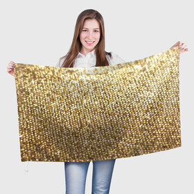 Флаг 3D с принтом Золото в Курске, 100% полиэстер | плотность ткани — 95 г/м2, размер — 67 х 109 см. Принт наносится с одной стороны | пайетки | текстура | чешуя