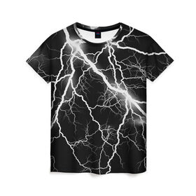 Женская футболка 3D с принтом Энергия в Курске, 100% полиэфир ( синтетическое хлопкоподобное полотно) | прямой крой, круглый вырез горловины, длина до линии бедер | молния | черно белый | черный