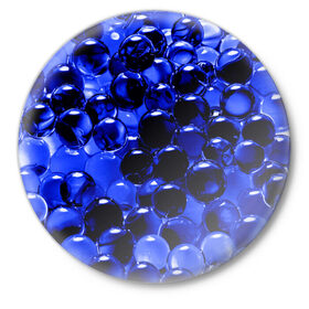 Значок с принтом Шарики в Курске,  металл | круглая форма, металлическая застежка в виде булавки | марблс | синий | стекло | фото