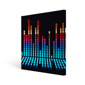 Холст квадратный с принтом Эквалайзер неон в Курске, 100% ПВХ |  | Тематика изображения на принте: музыка | полосы | разноцветный | яркий