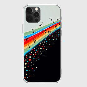 Чехол для iPhone 12 Pro Max с принтом Музыка в Курске, Силикон |  | watercolor | абстракция красок | брызги красок | краска | круги | музыка | ноты | потертость красок