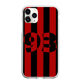 Чехол для iPhone 11 Pro матовый с принтом Номер 93 в Курске, Силикон |  | Тематика изображения на принте: 93 | зож | крутой | модный | номер | полосатый | полоски | спорт | спортивный | футбол | хоккей