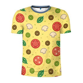 Мужская футболка 3D спортивная с принтом Pizza в Курске, 100% полиэстер с улучшенными характеристиками | приталенный силуэт, круглая горловина, широкие плечи, сужается к линии бедра | hipster | pizza | swag | еда | пицца | свэг | хипстер