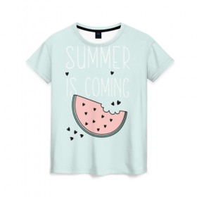 Женская футболка 3D с принтом Summer в Курске, 100% полиэфир ( синтетическое хлопкоподобное полотно) | прямой крой, круглый вырез горловины, длина до линии бедер | hipster | swag | vegan | vegetarian | веган | вегетарианство | еда | свэг | хипстер