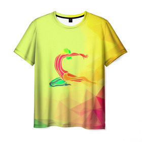 Мужская футболка 3D с принтом Гимнастика в Курске, 100% полиэфир | прямой крой, круглый вырез горловины, длина до линии бедер | 3d | абстракция | арт | гимнастика | другие | полигоны | прикольные | спорт | цветные | яркие