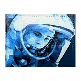 Обложка для студенческого билета с принтом Гагарин в Курске, натуральная кожа | Размер: 11*8 см; Печать на всей внешней стороне | 3d | арт | гагарин | другие | космонавт | космонавтики | космос | полигоны | прикольные | текстуры | яркие
